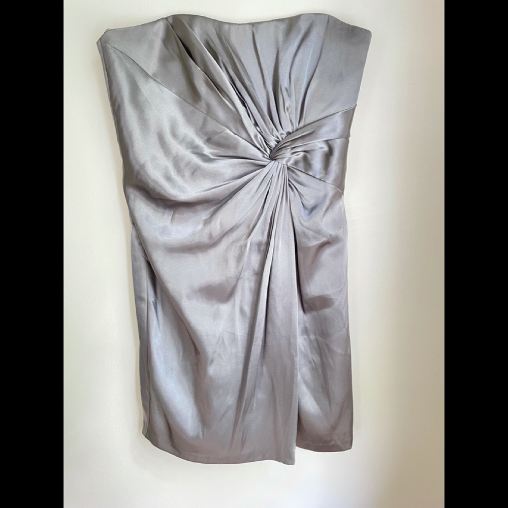 David’s bridal size 10 silver strapless dress